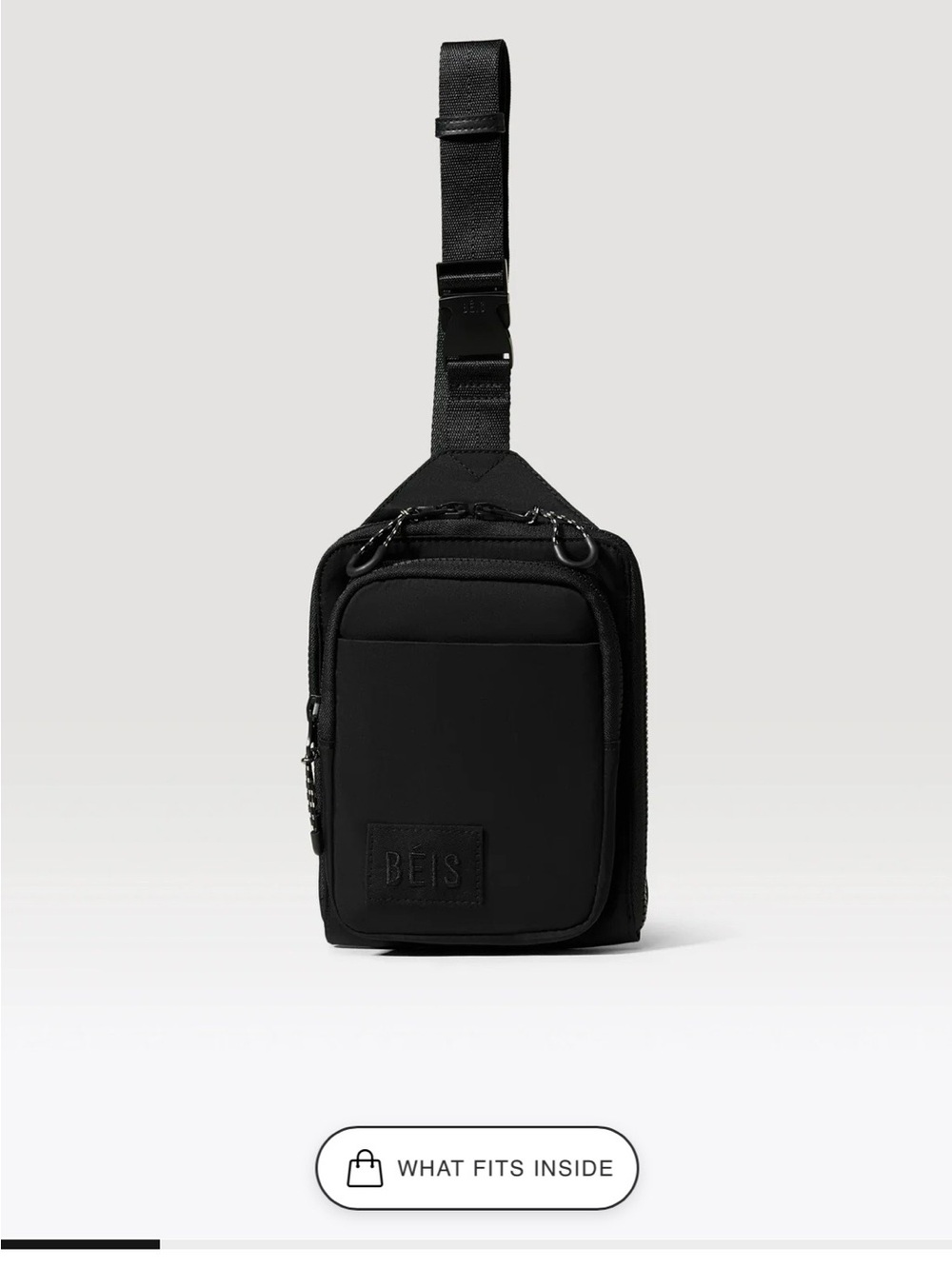 BEIS Black unisex Sling Belt Bag with Front Pocket